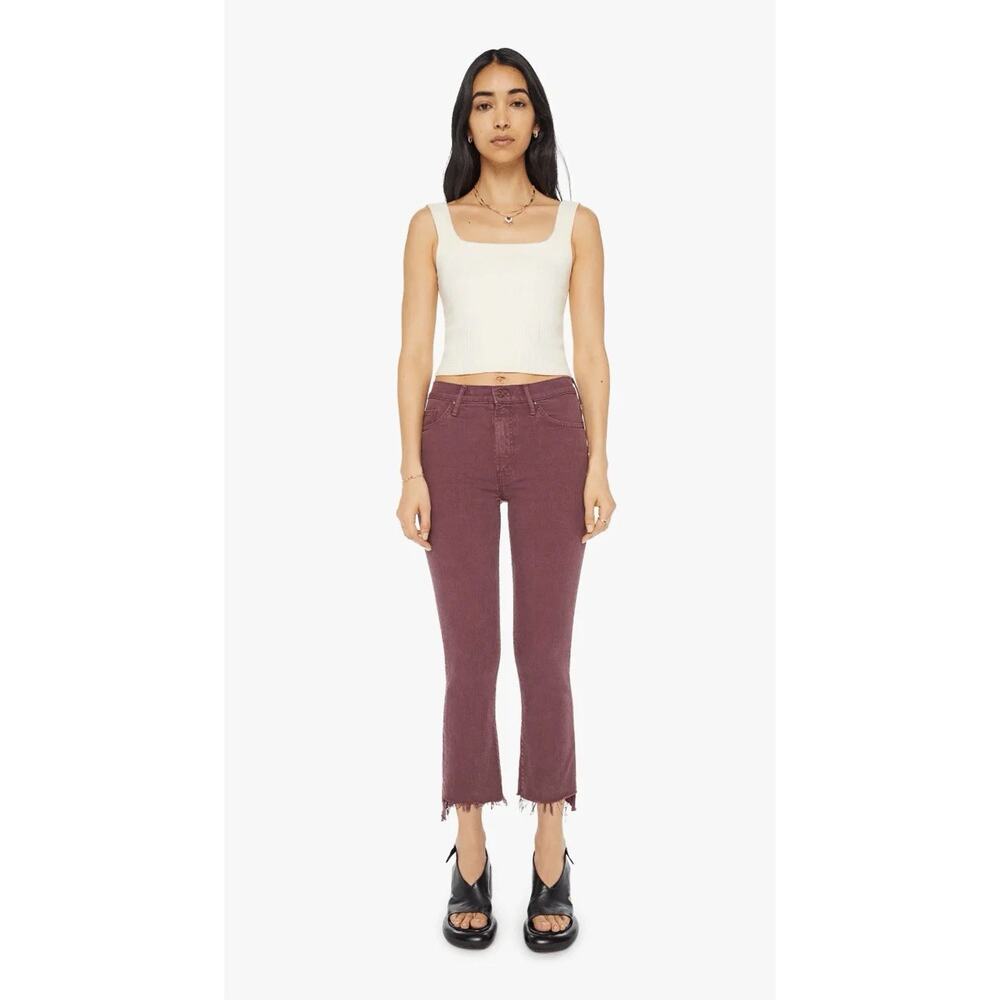 MOTHER Plum Cropped Flare Jeans